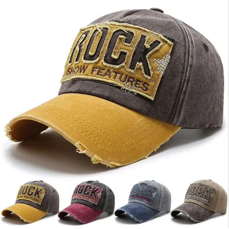 Korean version washed letters spring denim baseball cap