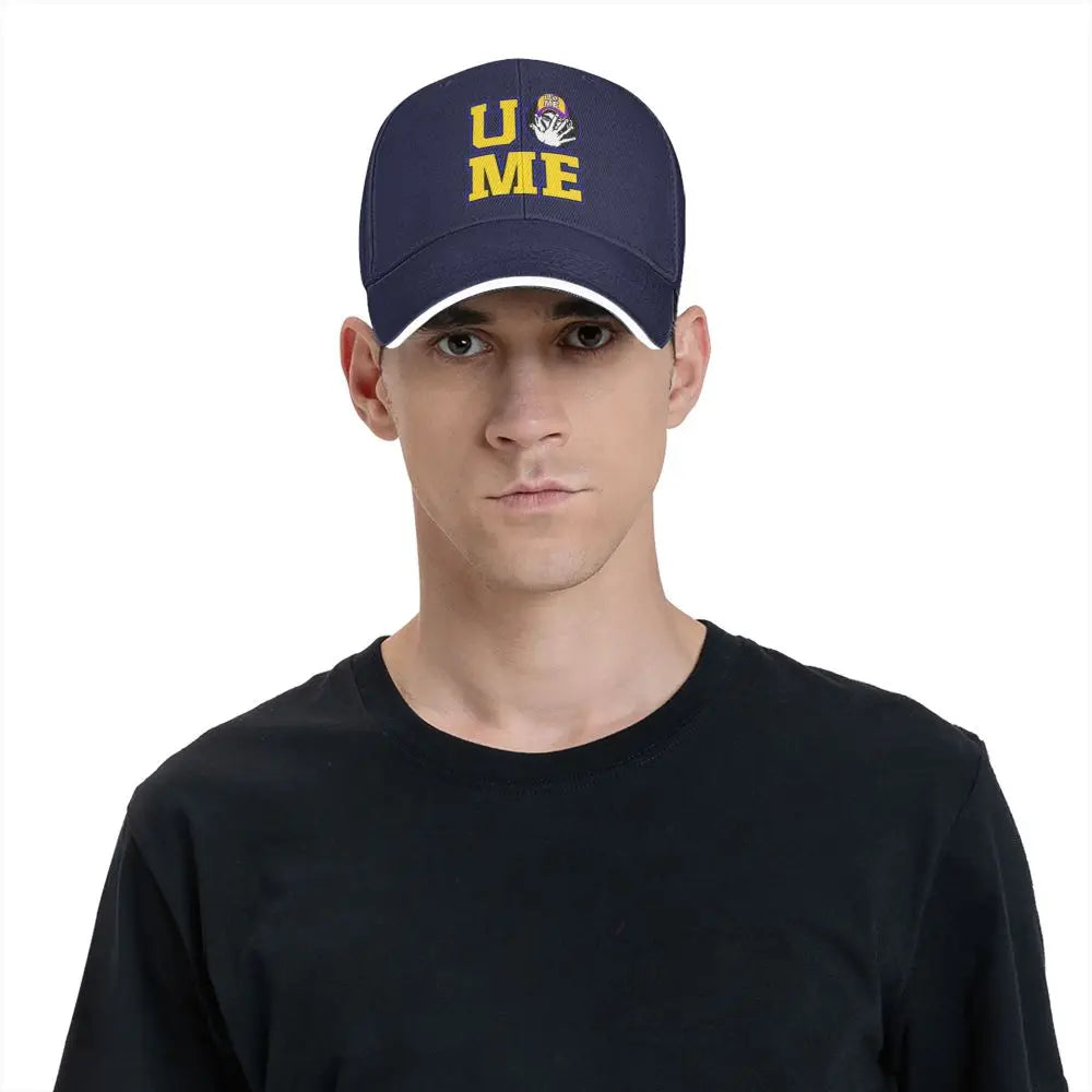 Yellow Wrestling john Cena White Custom Baseball Caps