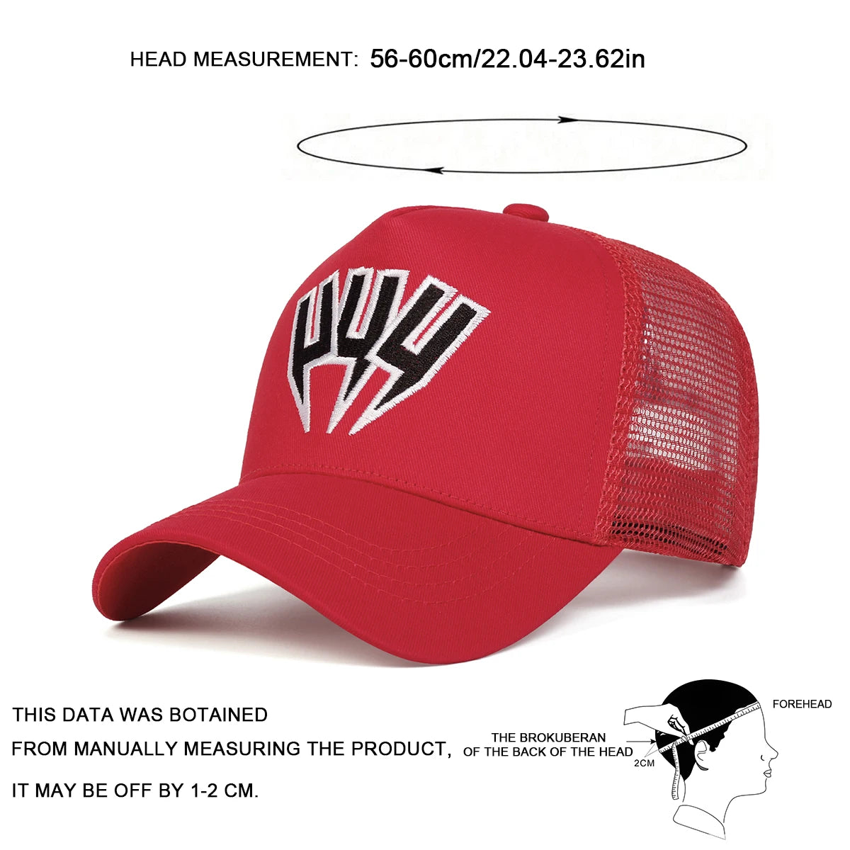 Unisex UUU Letter Embroidery Baseball Net Caps