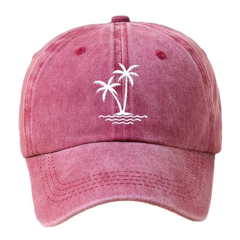 Vintage Palm Tree Print Design Baseball Cap
