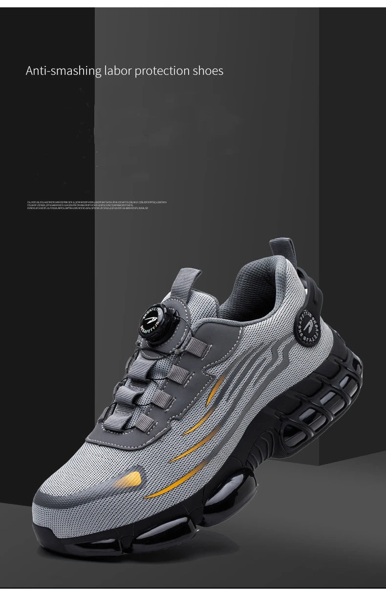 Rotary Buckle Work Sneakers Steel Toe Shoes