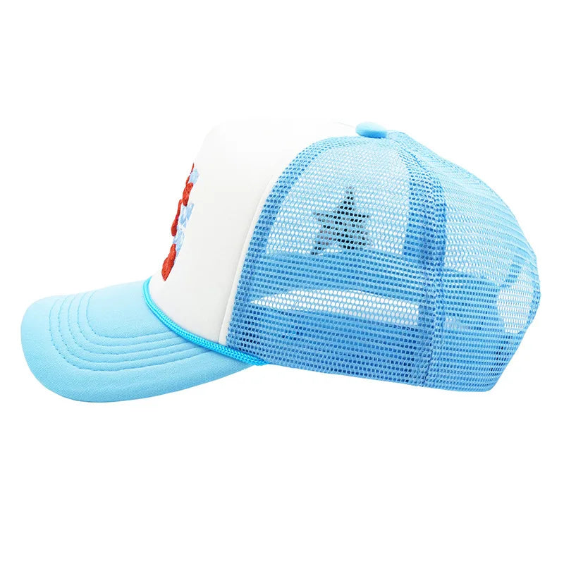 American Style Letters Lip Embroidered Baseball Hats