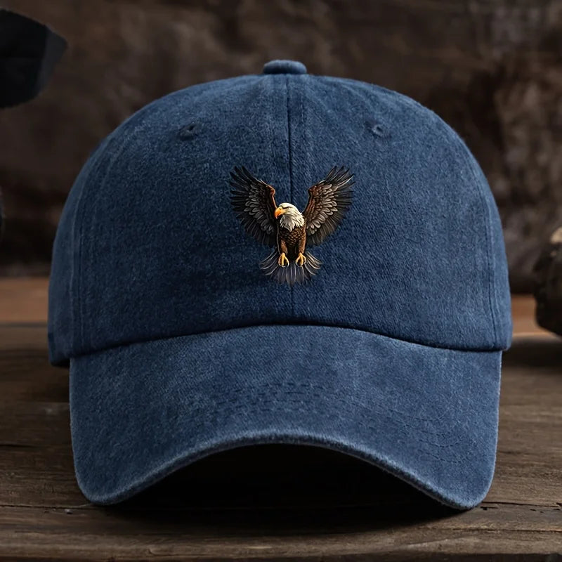 A winged eagle print baseball cap