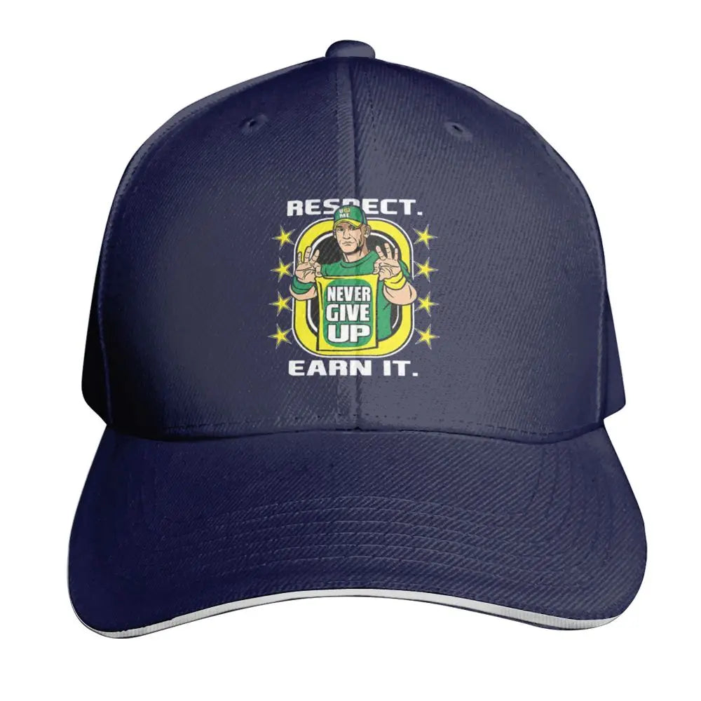 Yellow Wrestling john Cena White Custom Baseball Caps