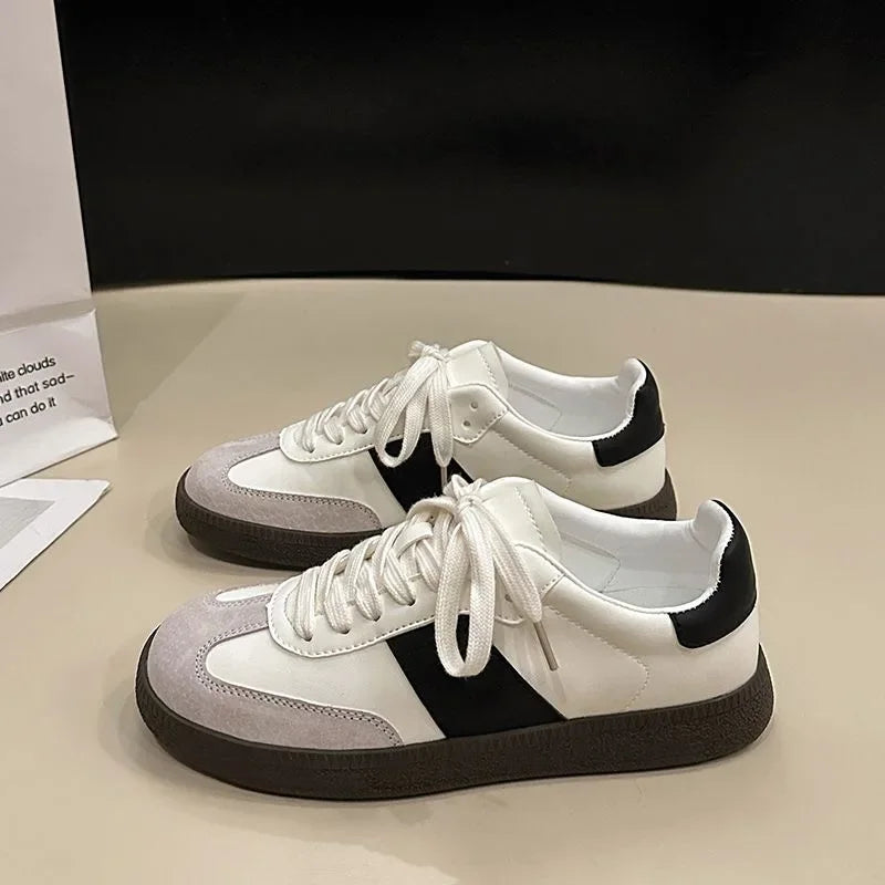 Women Leather Outdoor Walking Sneakers