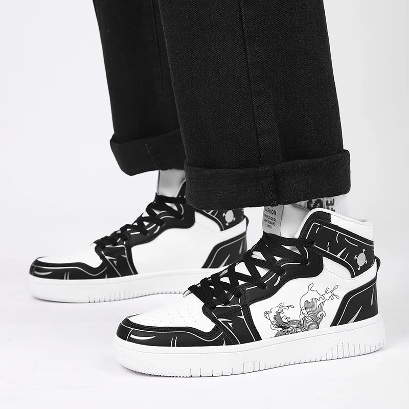 Sneakers Men High-top Flat Leather Shoes