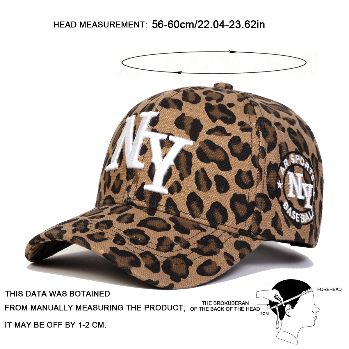 Unisex Letter Embroidery Leopard Print Baseball Caps