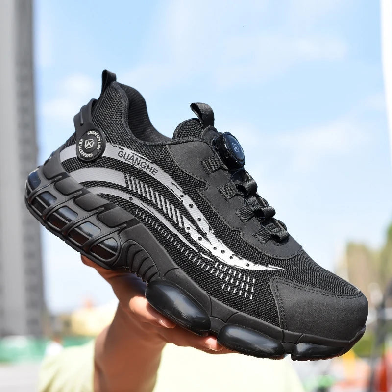 Rotary Buckle Work Sneakers Steel Toe Shoes