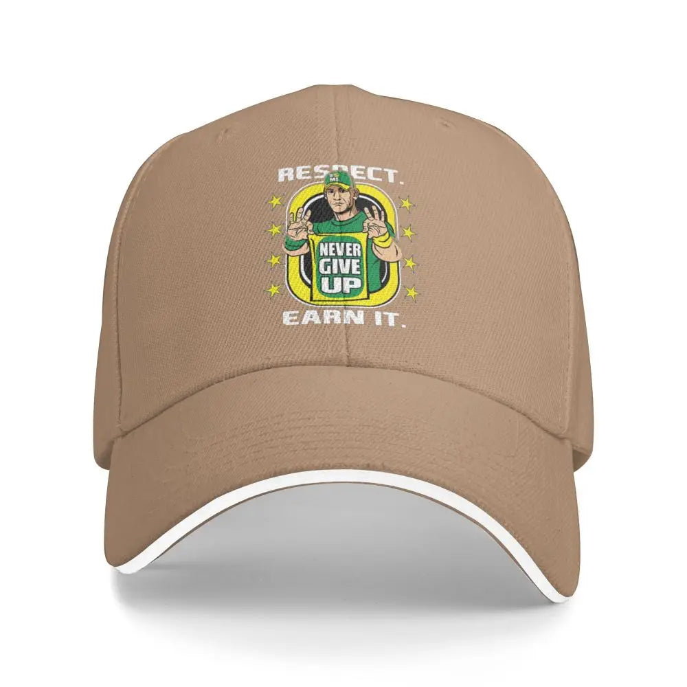 Yellow Wrestling john Cena White Custom Baseball Caps