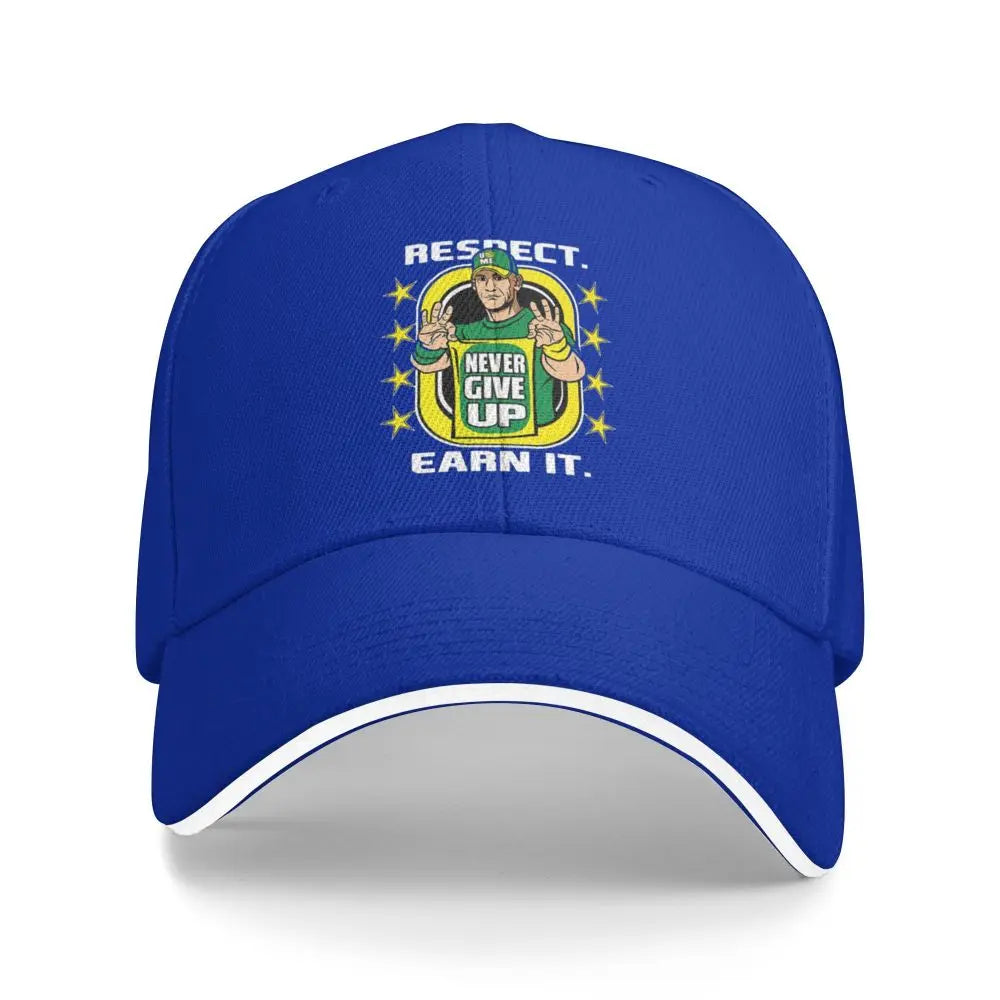 Yellow Wrestling john Cena White Custom Baseball Caps