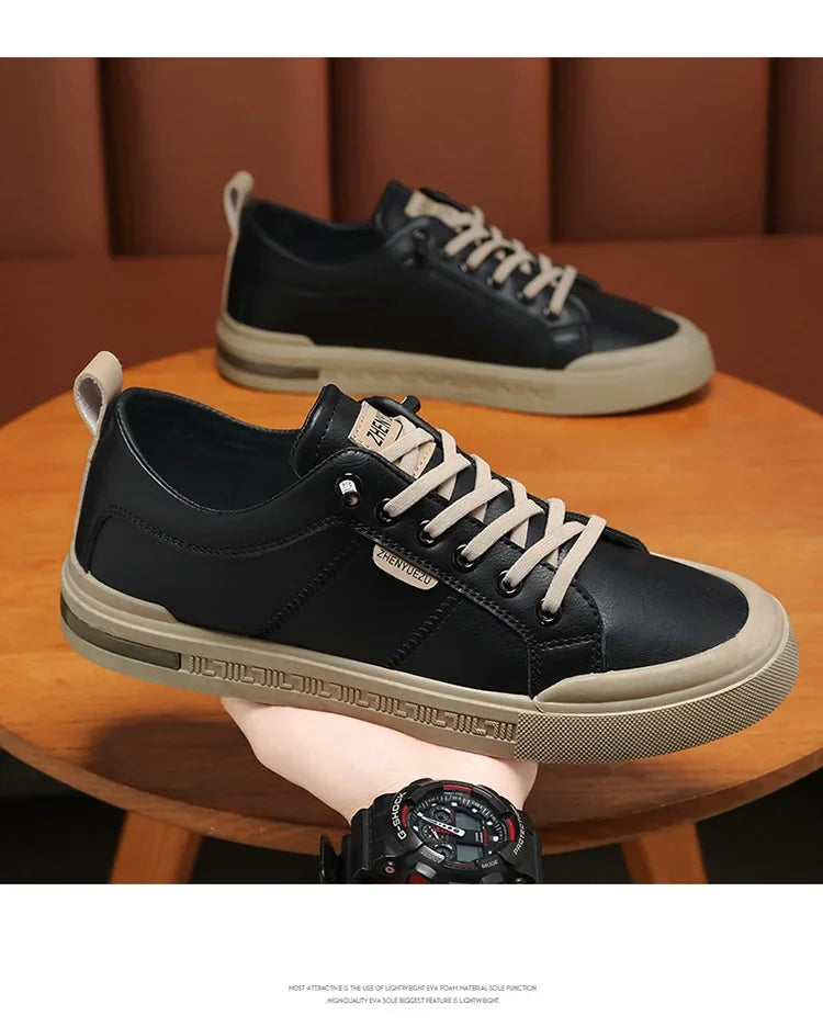 Men's Sporty Casual Leather Panel Shoes