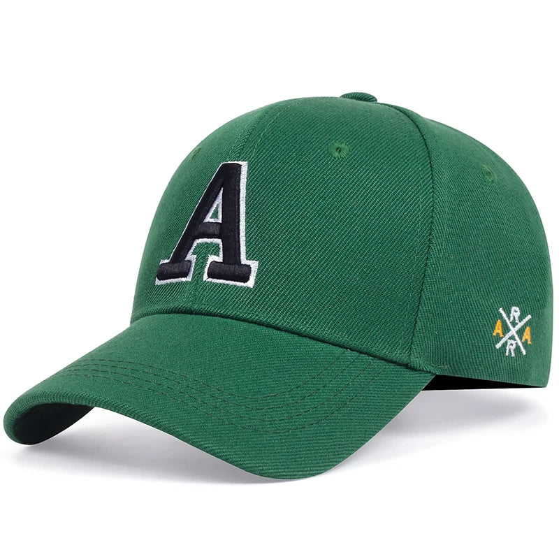 Unisex A Letter Side AR Embroidery Baseball Caps