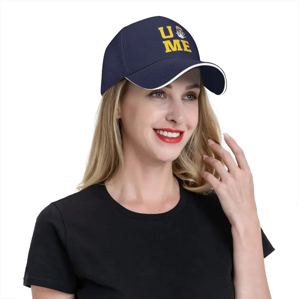 Yellow Wrestling john Cena White Custom Baseball Caps
