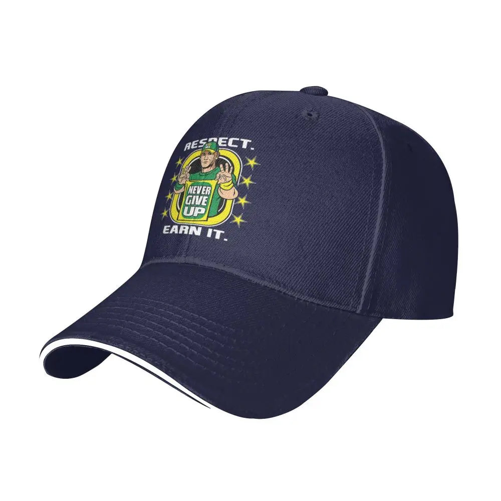 Yellow Wrestling john Cena White Custom Baseball Caps