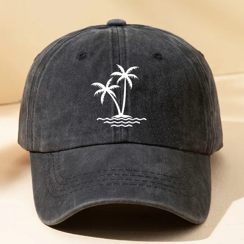 Vintage Palm Tree Print Design Baseball Cap