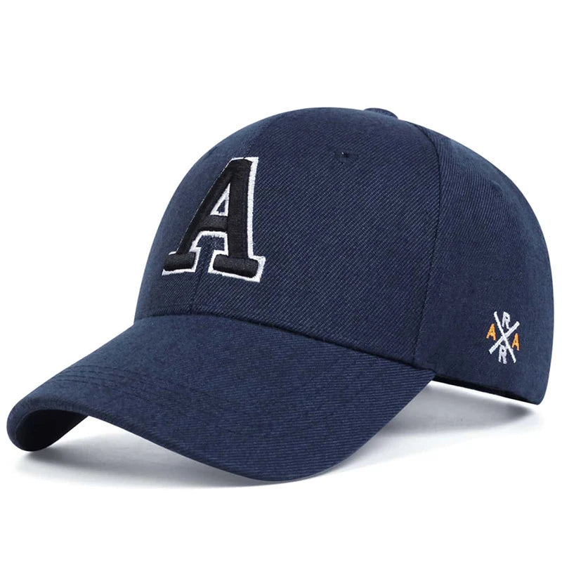 Unisex A Letter Side AR Embroidery Baseball Caps