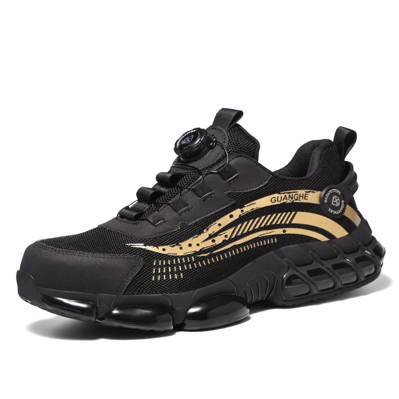 Rotary Buckle Work Sneakers Steel Toe Shoes