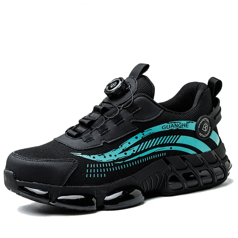 Rotary Buckle Work Sneakers Steel Toe Shoes