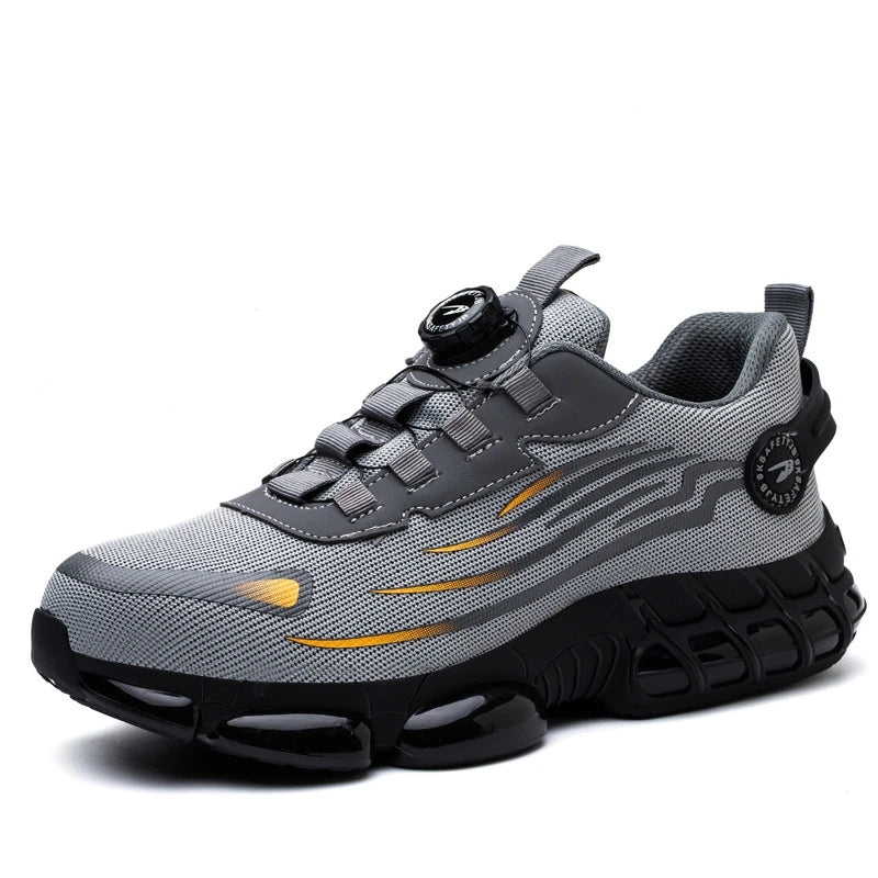 Rotary Buckle Work Sneakers Steel Toe Shoes