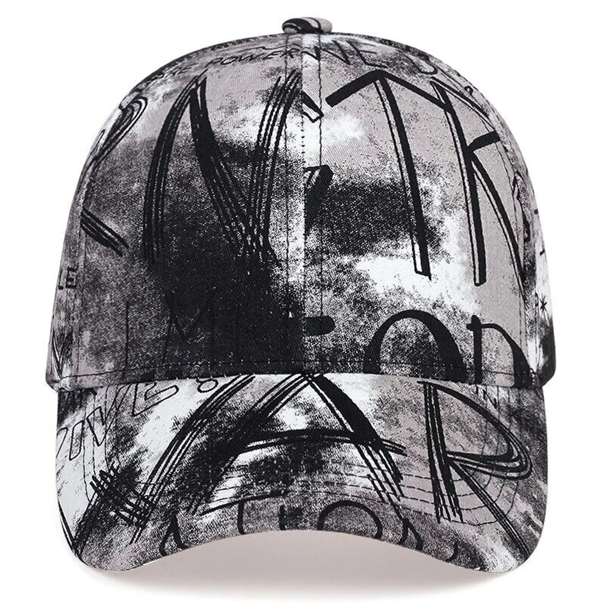 Unisex Letter Graffiti Printing Tie Dye Baseball Caps