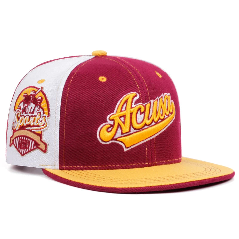 Fashion Acusa Embroidered Men's Color Block Cap