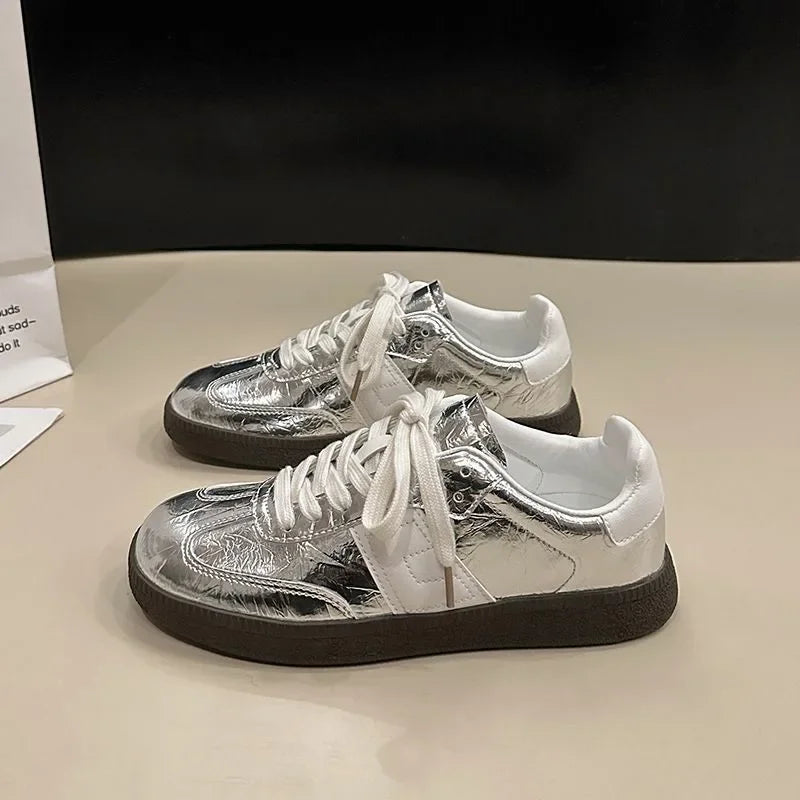 Women Leather Outdoor Walking Sneakers