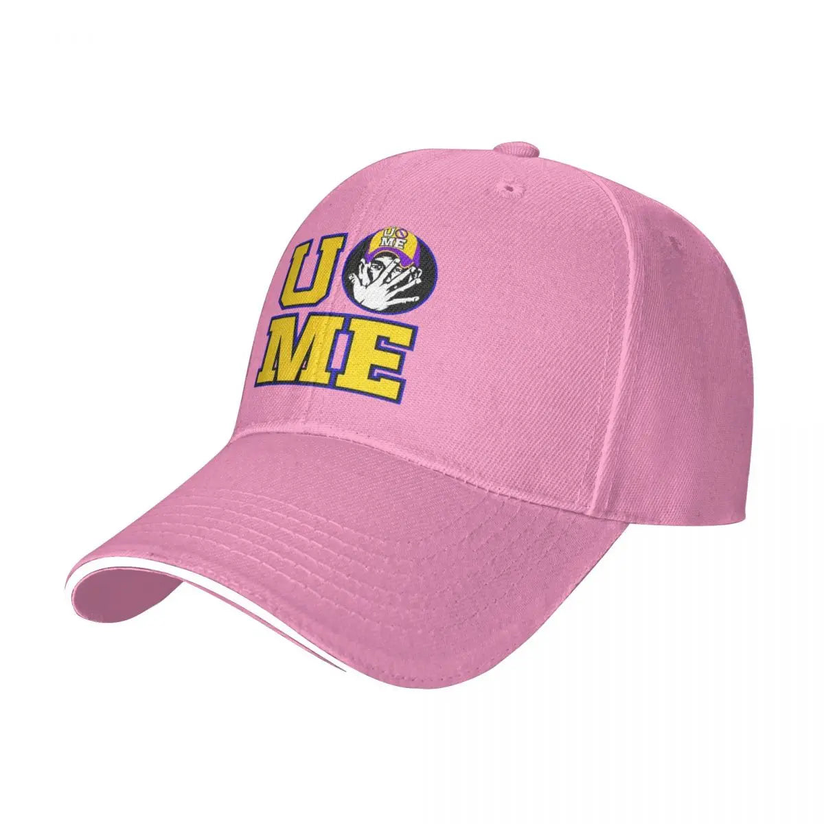 Yellow Wrestling john Cena White Custom Baseball Caps