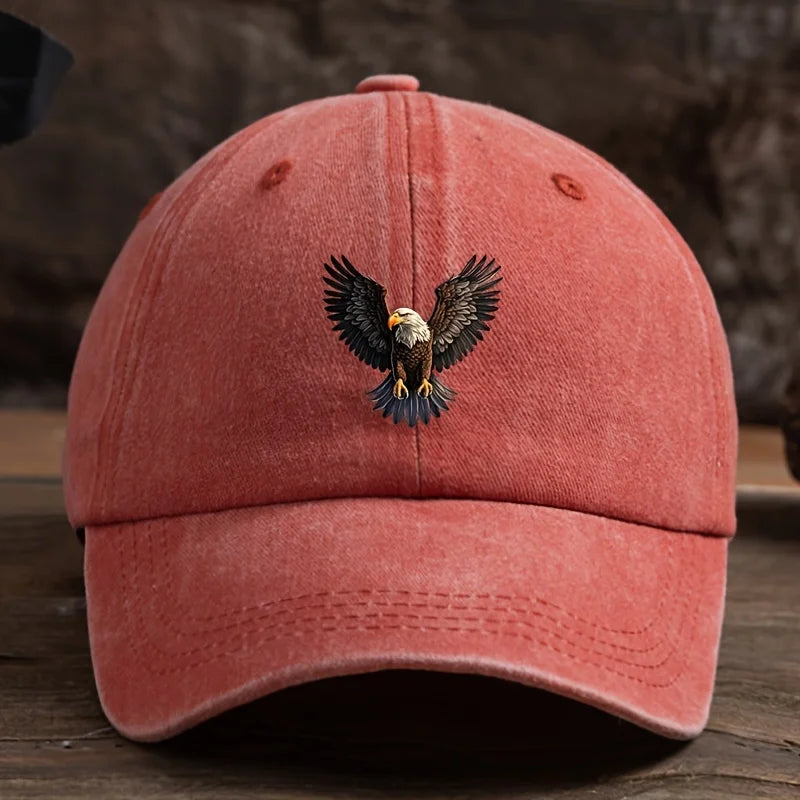 A winged eagle print baseball cap