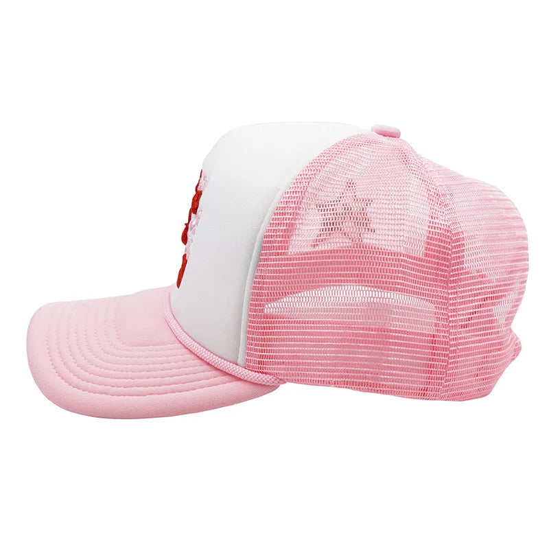 American Style Letters Lip Embroidered Baseball Hats