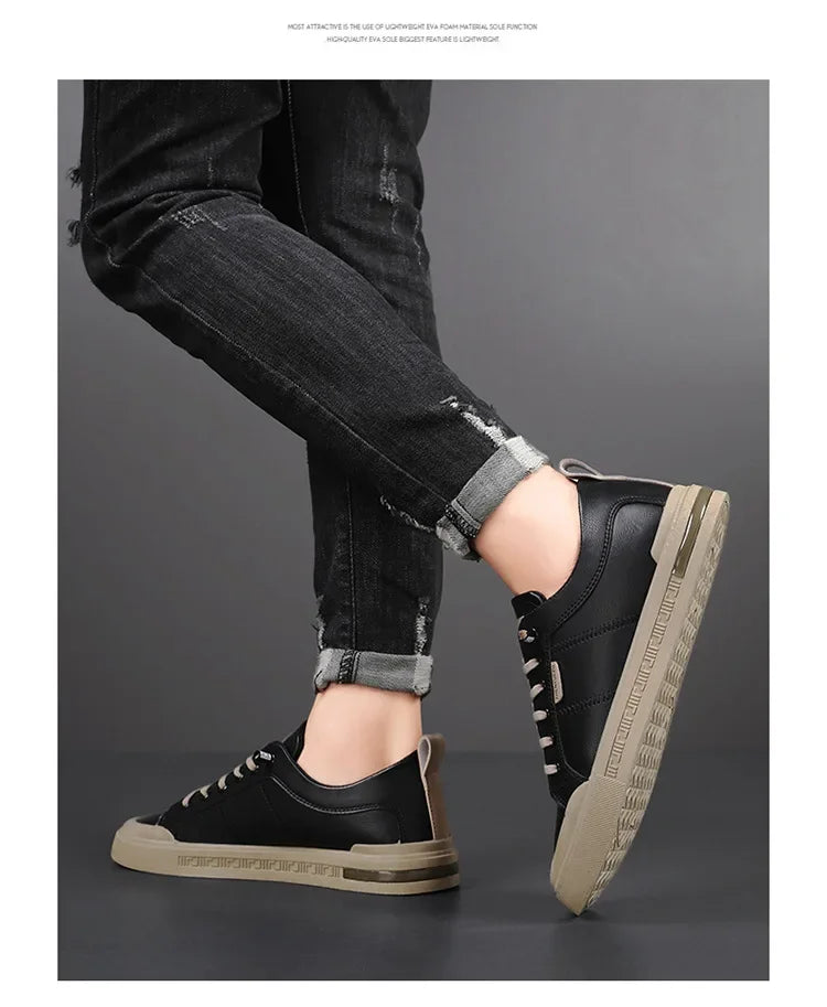 Men's Sporty Casual Leather Panel Shoes