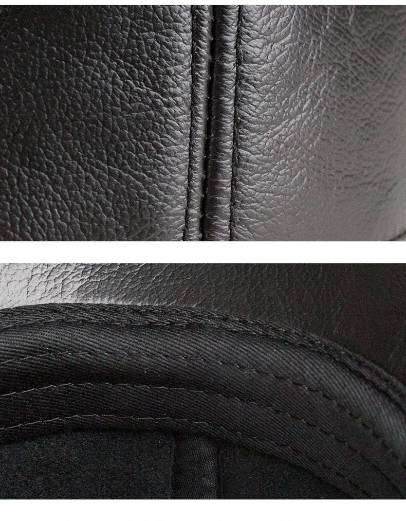 Spring genuine leather baseball cap