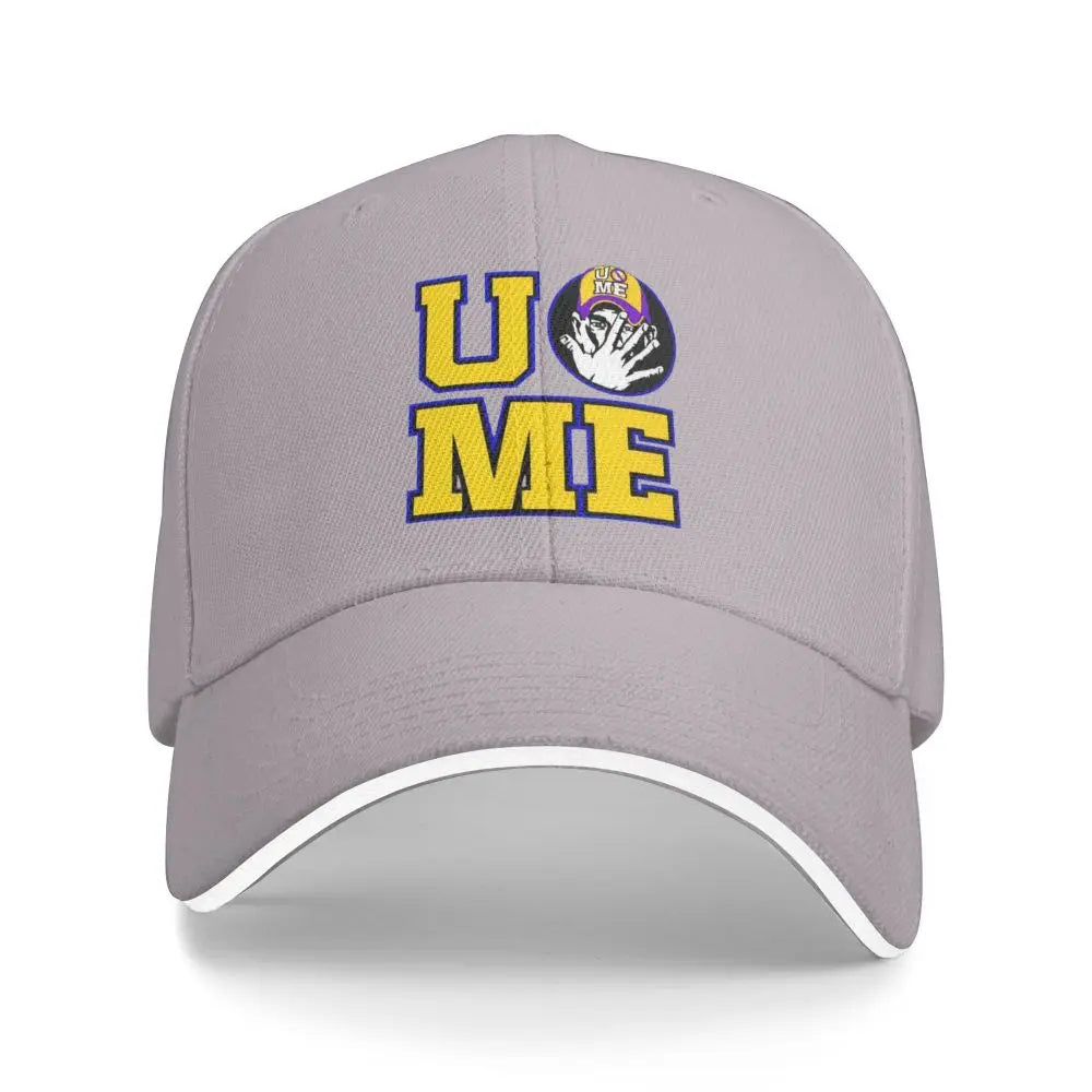 Yellow Wrestling john Cena White Custom Baseball Caps
