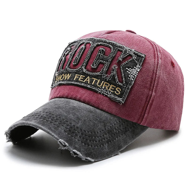 Korean version washed letters spring denim baseball cap