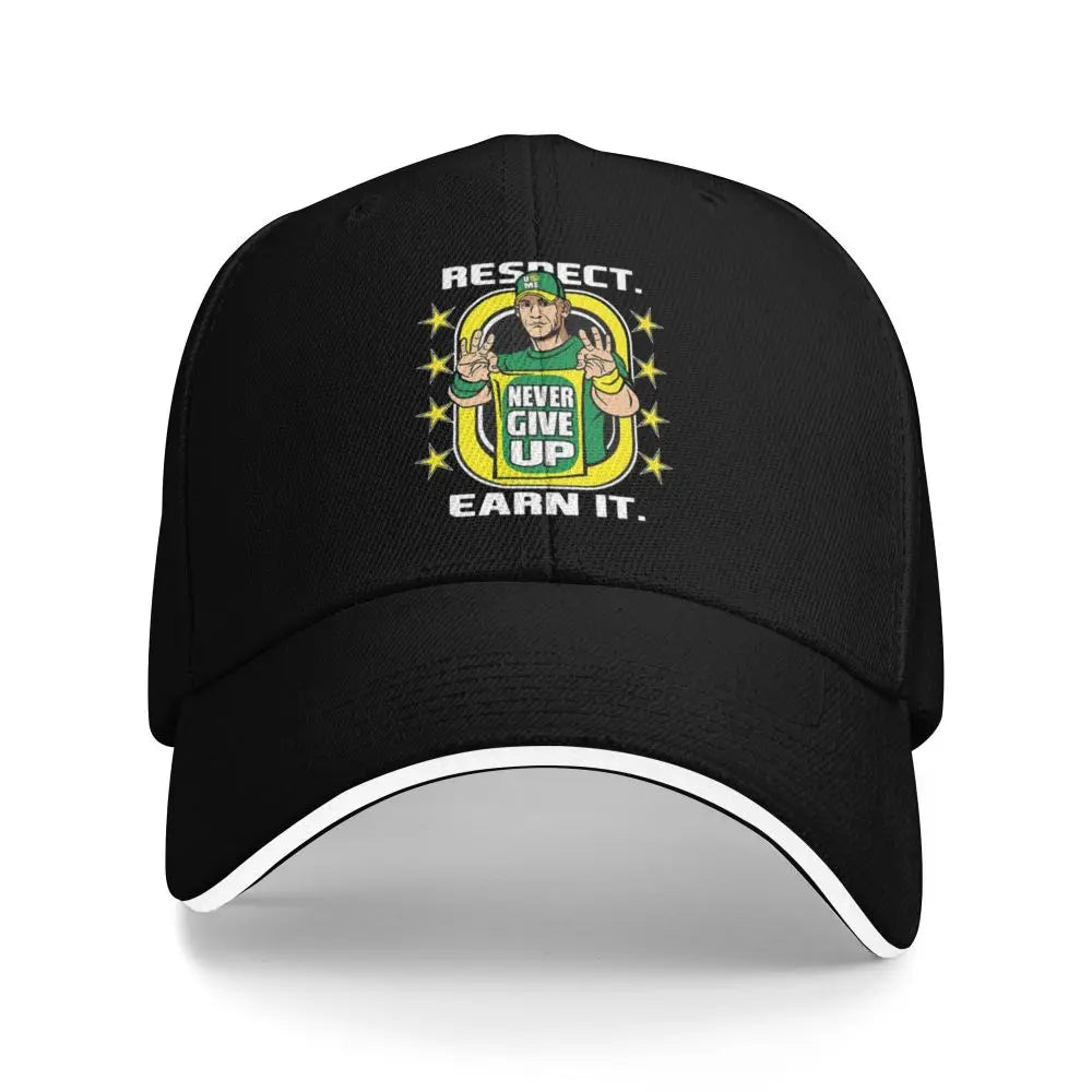 Yellow Wrestling john Cena White Custom Baseball Caps