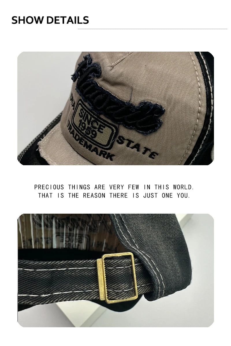 Korean Vintage Washing Men Women Baseball Hats