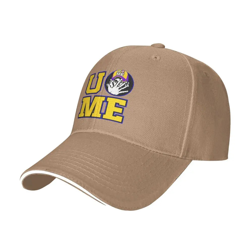 Yellow Wrestling john Cena White Custom Baseball Caps