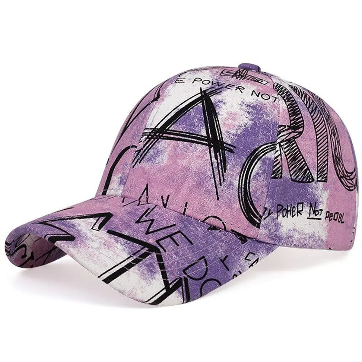 Unisex Letter Graffiti Printing Tie Dye Baseball Caps