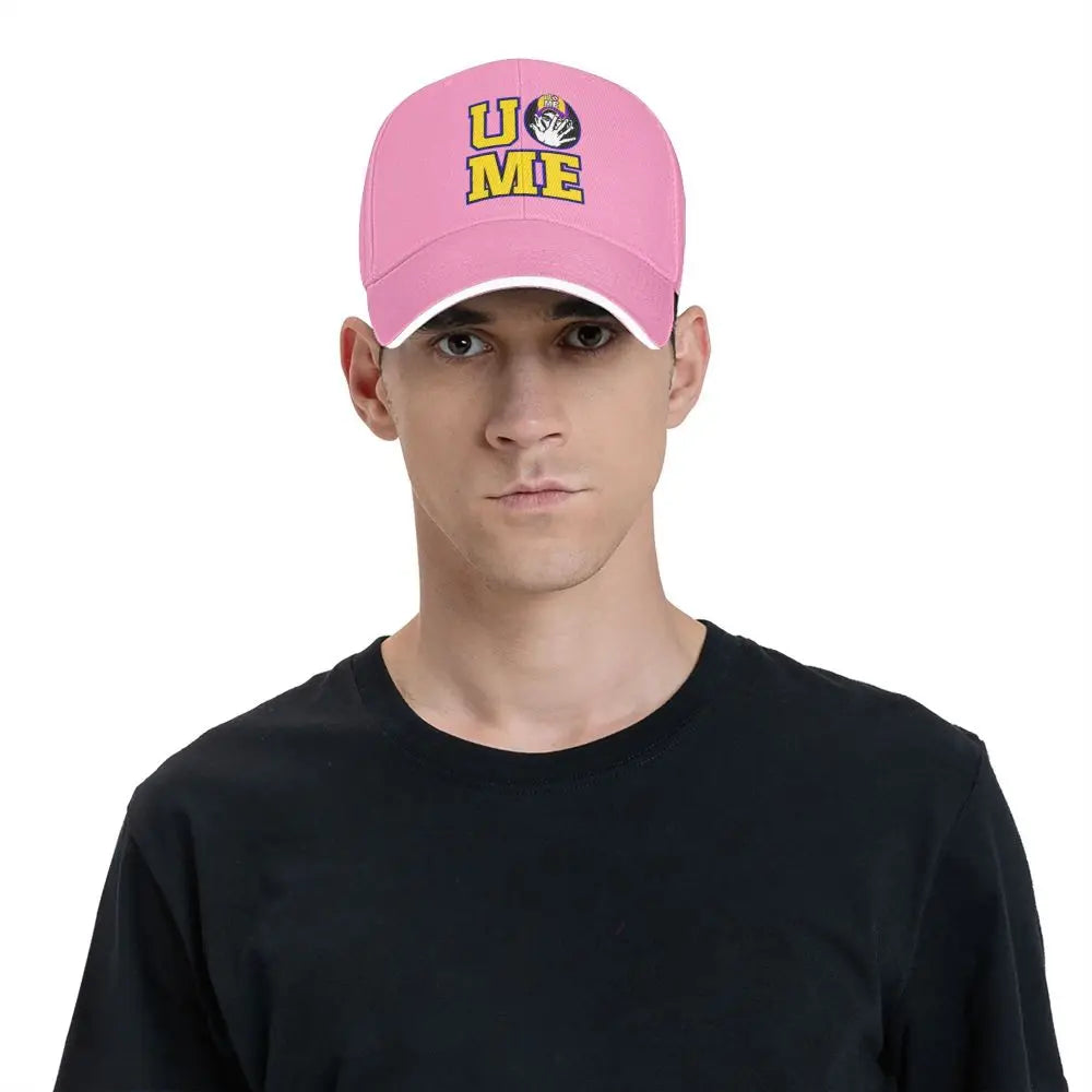 Yellow Wrestling john Cena White Custom Baseball Caps