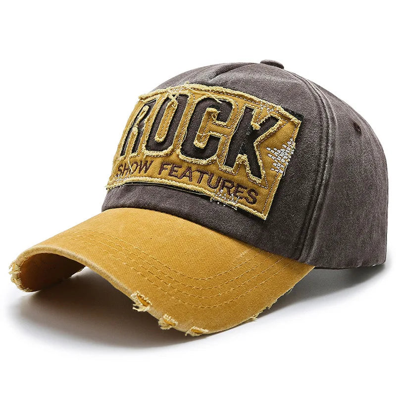 Korean version washed letters spring denim baseball cap