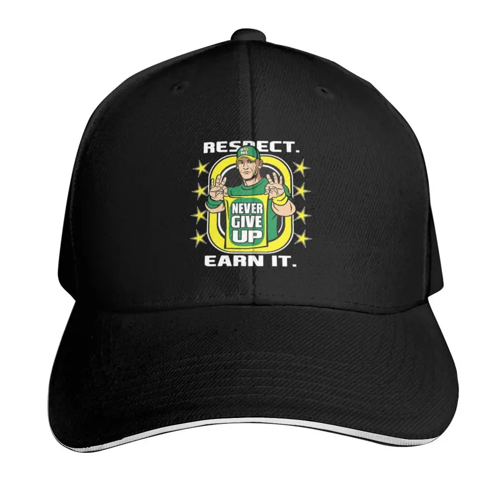 Yellow Wrestling john Cena White Custom Baseball Caps