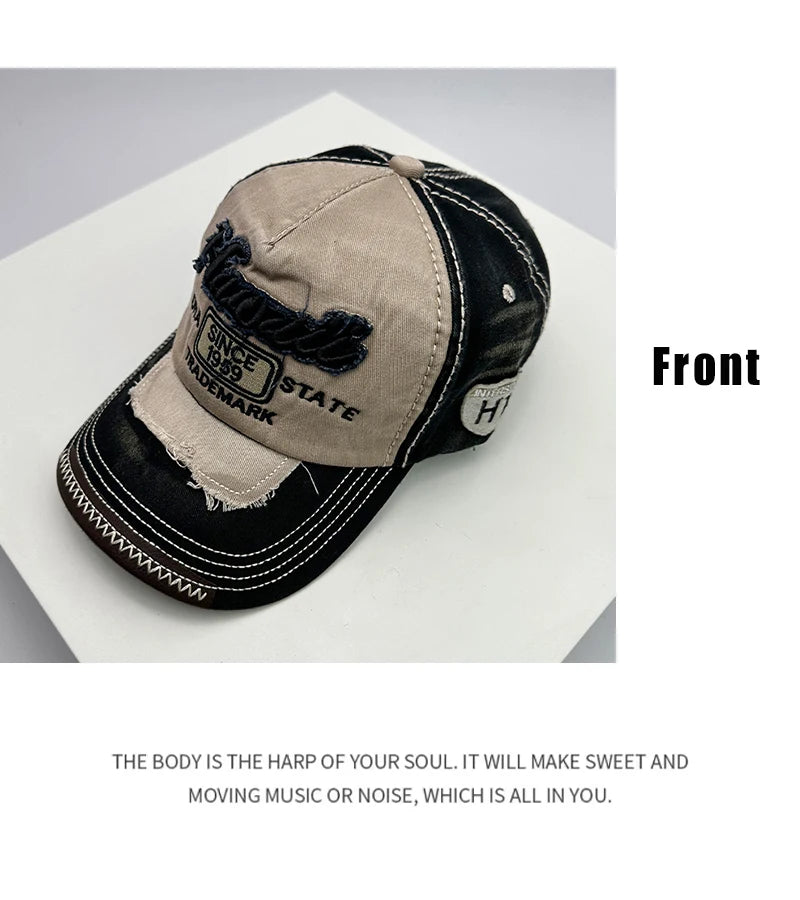 Korean Vintage Washing Men Women Baseball Hats