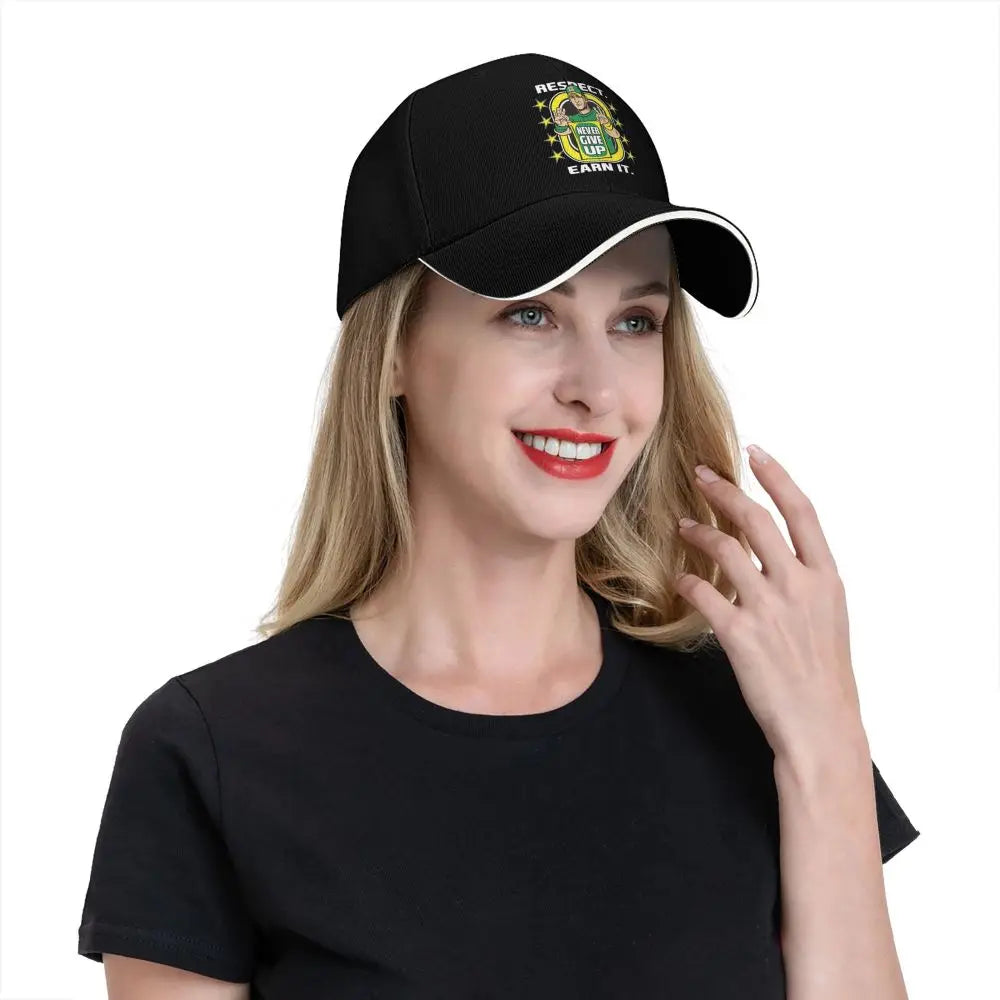 Yellow Wrestling john Cena White Custom Baseball Caps