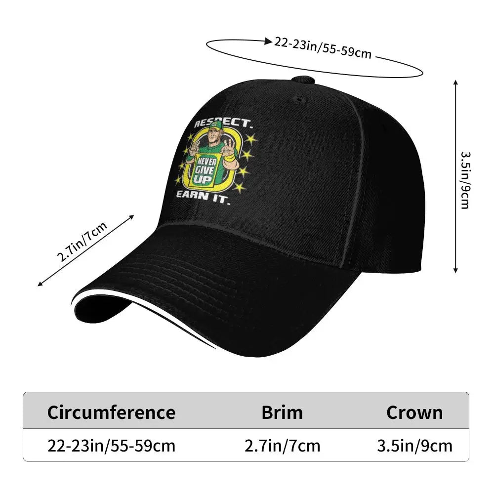Yellow Wrestling john Cena White Custom Baseball Caps