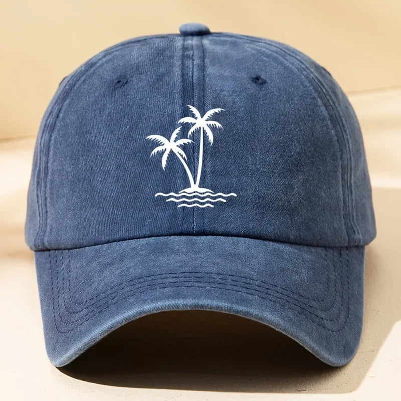 Vintage Palm Tree Print Design Baseball Cap