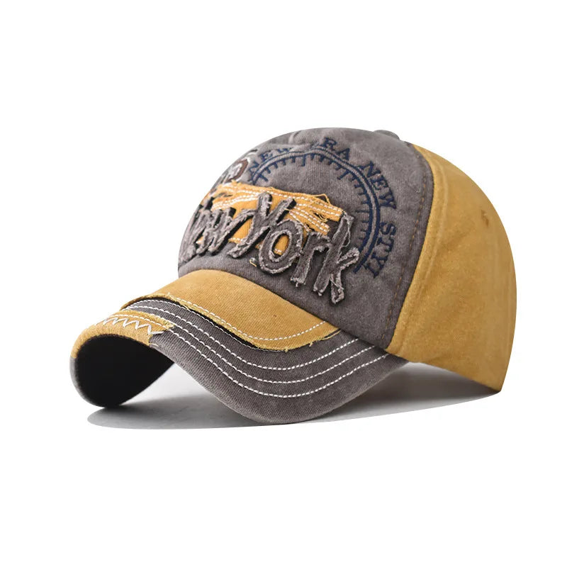 Vintage NEW YORK Embroidered Water Washed Baseball Cap