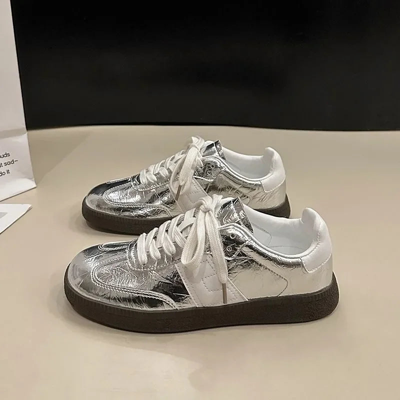 Women Leather Outdoor Walking Sneakers