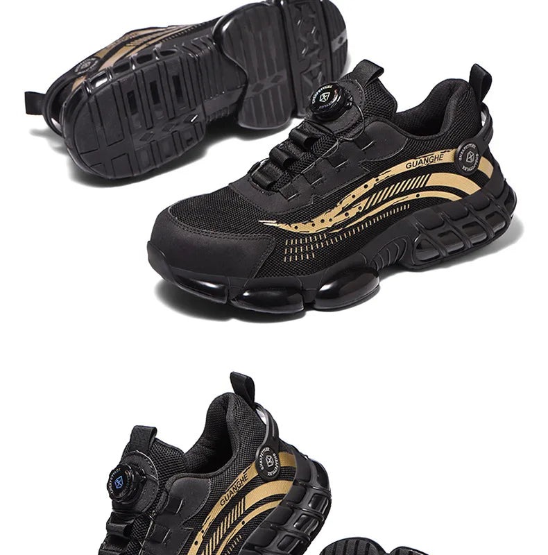 Rotary Buckle Work Sneakers Steel Toe Shoes