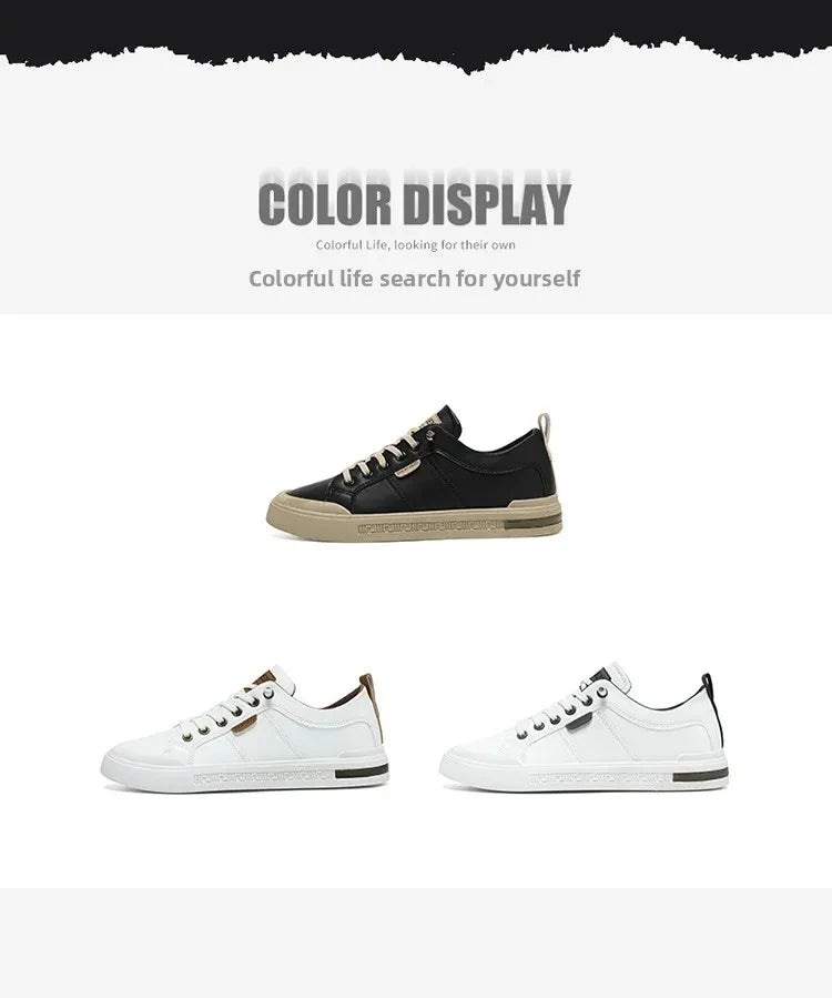 Men's Sporty Casual Leather Panel Shoes