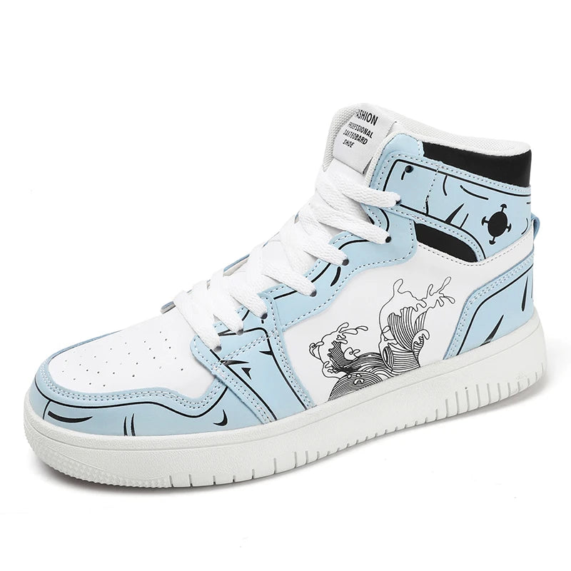 Sneakers Men High-top Flat Leather Shoes