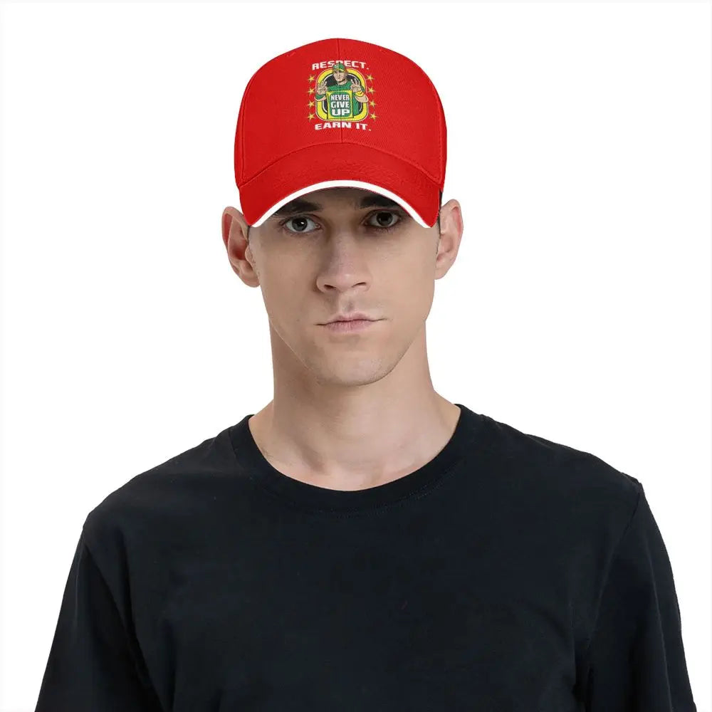 Yellow Wrestling john Cena White Custom Baseball Caps